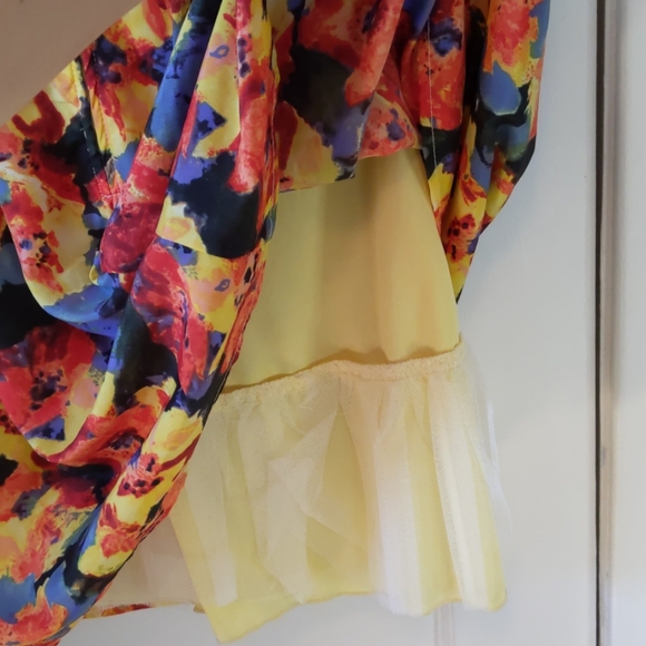 Semiformal Floral Cap Sleeve Fall Dress - Picture 7 of 7